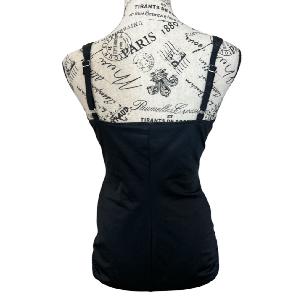 Croft & Barrow Black One Piece Swimsuit Slimming Ruched Beachwear - Picture 5 of 6